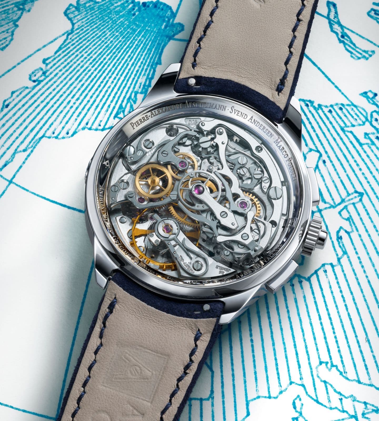 Le chronographe sur la carte du monde plottée