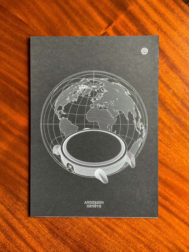 Le globe et la boîte en perspective · argent sur papier noir